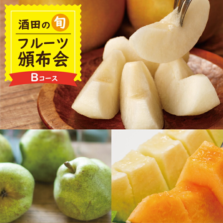 【ふるさと納税】≪3回定期便≫ 酒田の季節のフルーツ頒布会Bコース2025 7月上旬～8月上旬:大玉メロン 8月下旬～10月上旬:刈屋梨(和梨) 11月上旬～11月下旬:ラ・フランス ※着日指定不可 果物 くだもの JA 農協 産地直送 なし 西洋梨 ラフランス 山形県 酒田市 夏 秋 冬