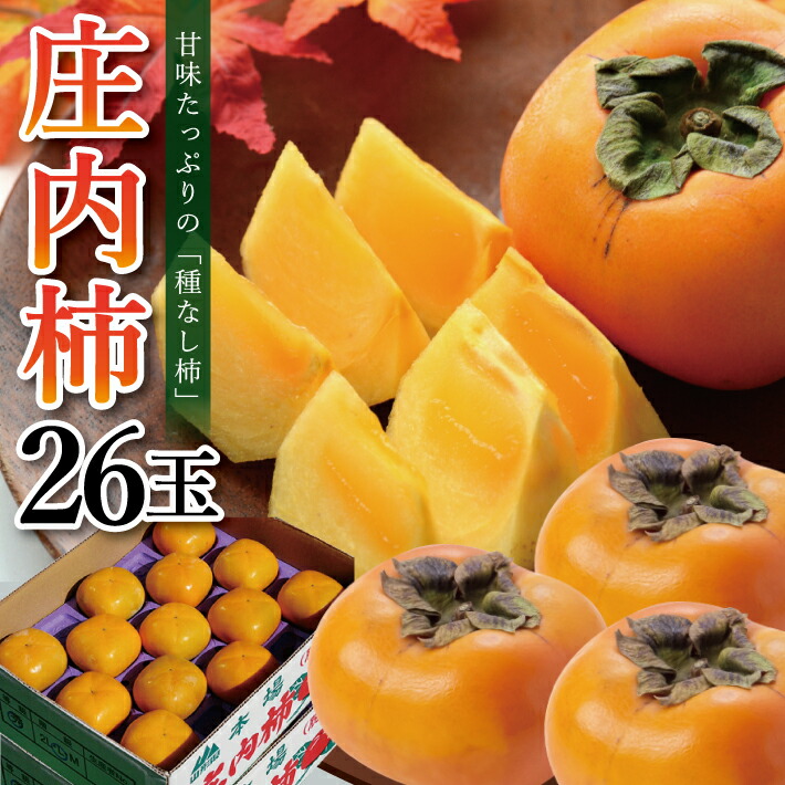 【ふるさと納税】庄内柿 約5kg 26玉入 種無し柿 10月下旬～11月中旬頃お届け ※着日指定不可 秋 カキ かき 平核無柿 果物 フルーツ 東北 山形県 酒田市 庄内