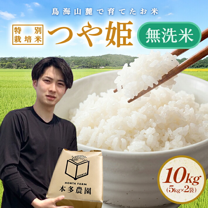 【ふるさと納税】≪新米予約≫ 無洗米 つや姫 計10kg 5kg×2袋 令和8年産米 特別栽培米 山形県酒田産 ご希望の時期頃お届け 東北 山形県 酒田市 庄内地方 庄内平野 米 お米 白米 ブランド米 ご飯 ごはん 農家直送 産地直送 本多農園|山形県酒田市
