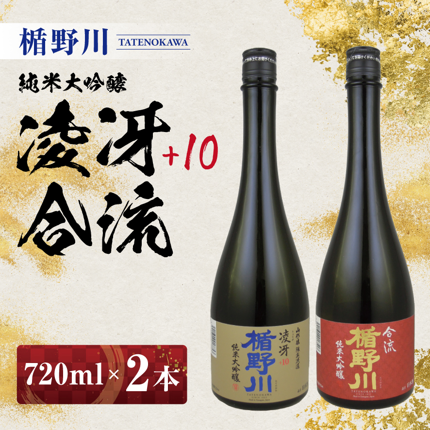 【ふるさと納税】≪山形県内限定流通品≫ 楯野川 純米大吟醸 720ml 2種セット 凌冴+10 合流 ※着日指定不可 日本酒 庄内地方 酒田市 楯の川酒造 飲み比べ 15,400円