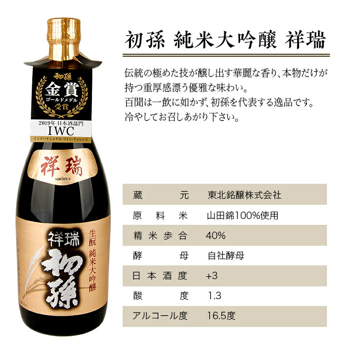 大きな取引 初孫 純米大吟醸飲み比べセット 祥瑞 夢工房 魔斬超辛口 720ml×3本 山田錦 美山錦 東北銘醸 東北 山形県 酒田市 庄内地方  庄内平野 日本酒 お酒 飲み比べ セット 魔斬 黒魔斬 fucoa.cl