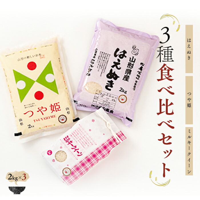 【ふるさと納税】 米食味鑑定士厳選 新庄産米食べ比べ3種 各2kg 米 お米 おこめ 山形県 新庄市 F3S-0339