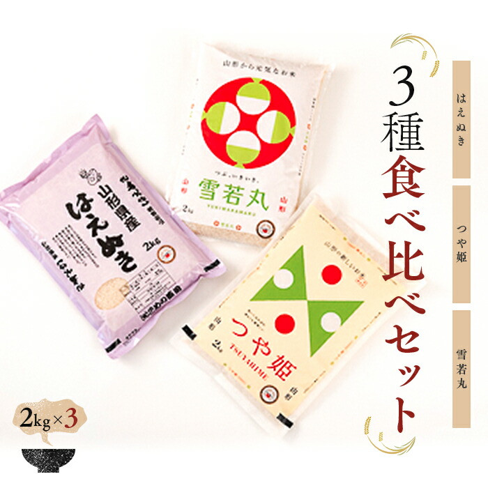 【ふるさと納税】 米食味鑑定士厳選 新庄産米食べ比べ3種 各2kg 米 お米 おこめ 山形県 新庄市 F3S-0342