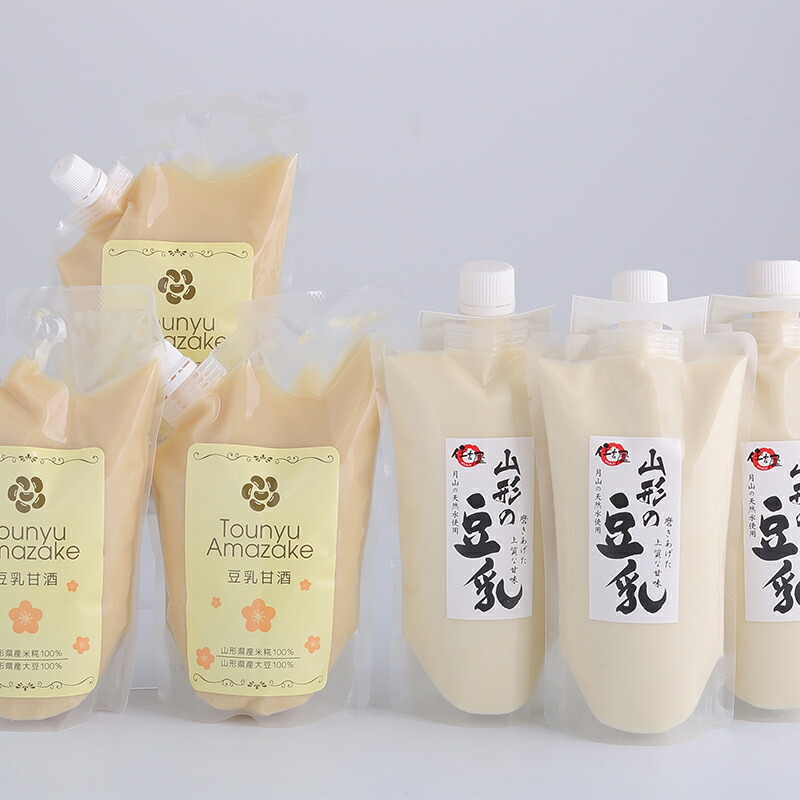 【ふるさと納税】 国産大豆の 純粋な 豆乳 と 豆乳甘酒 合計6本 セット（各3本ずつ） お取り寄せ ご当地 グルメ 美容 健康 ヘルシー タンパク質 たんぱく質 濃厚 豆腐 とうふ ソイ ミルク soy milk 加工食品 清涼飲料水 東北 山形県