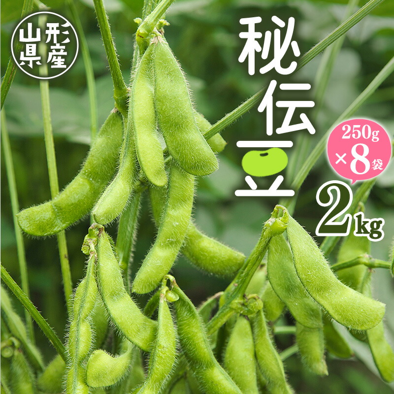 【ふるさと納税】JAの 枝豆「秘伝豆」 2kg（250g×8袋）山形県産 【2025年9月中旬以降発送予定】<br>／ お取り寄せ グルメ 野菜 豆類 ご当地 晩酌 おつまみ おやつ ずんだ 豆ごはん 小分け 便利 名産 特産 東北 山形 2025年産 令和7年産 ふるさと納税 枝豆 えだまめ 農協