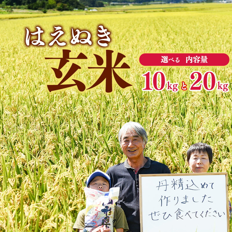 【ふるさと納税】【選べる10kgと20kg】玄米 「はえぬき」（1袋あたり5kg） 山形県産 2024年産 令和6年産 山形産 <br>【 米 玄米 国産 健康 ヘルシー こめ ご飯 ごはん おにぎり 弁当 和食 朝食 昼食 夕食 5キロ 10キロ 20キロ 2袋 4袋 東北 山形県 寒河江市 】