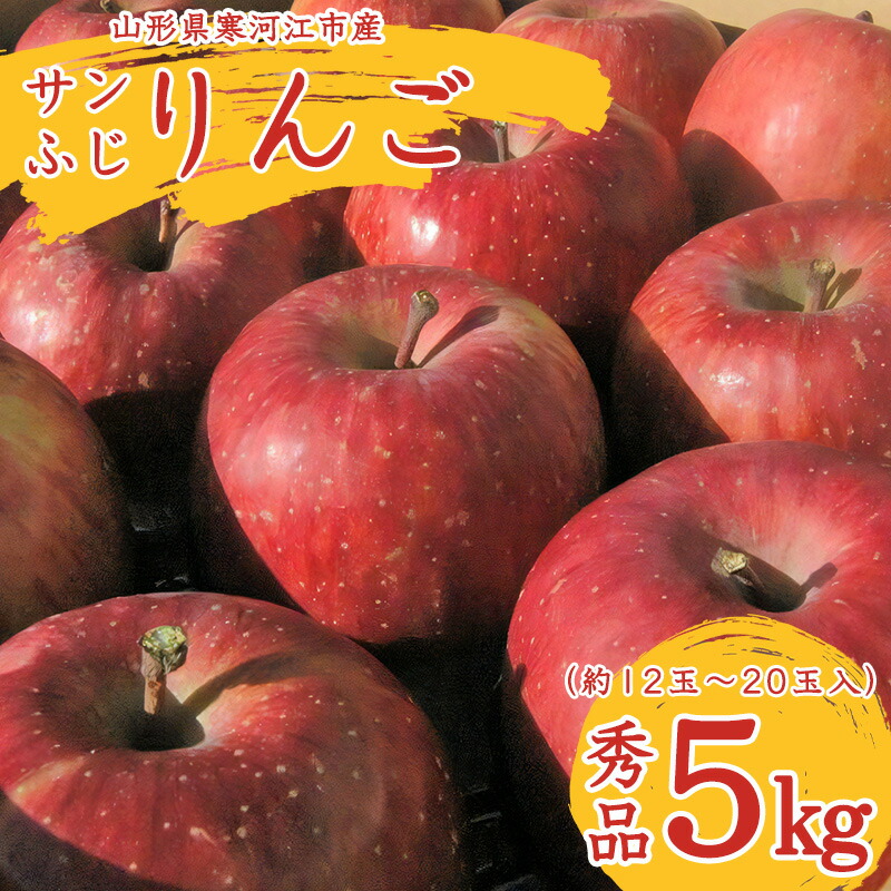 【ふるさと納税】こだわり農家の 有機質肥料栽培 りんご 5kg 秀品 「サンふじ」（12～20玉） 【2025年11月頃より順次発送予定】 <br>／ お取り寄せ ご当地 特産 産地直送 果物 フルーツ 新鮮 季節 林檎 デザート おやつ 2025年産 令和7年産 東北 山形県産 山形産 5キロ
