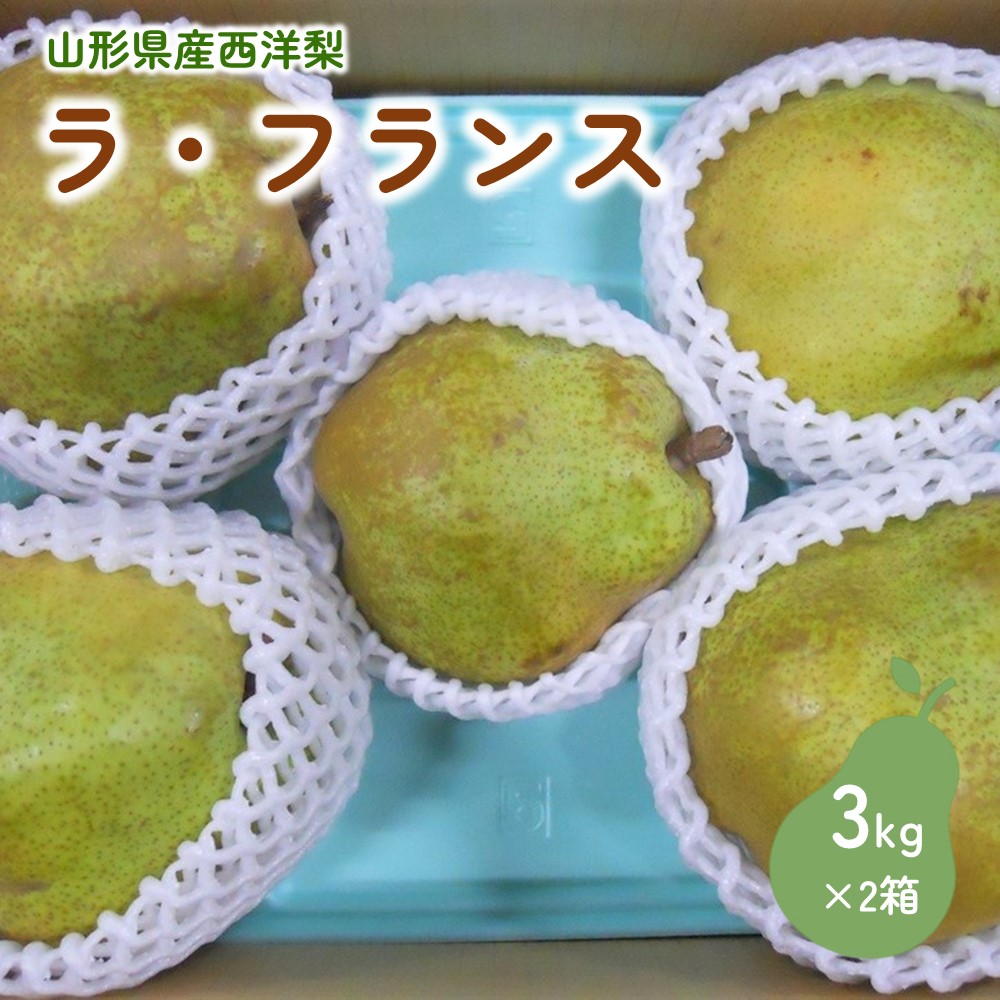 【ふるさと納税】西洋梨 ( ラ・フランス ) 3kg × 2箱 大玉 ご家庭用 フルーツ 果物 お取り寄せ 送料無料 山形県 上山市 0017-2520