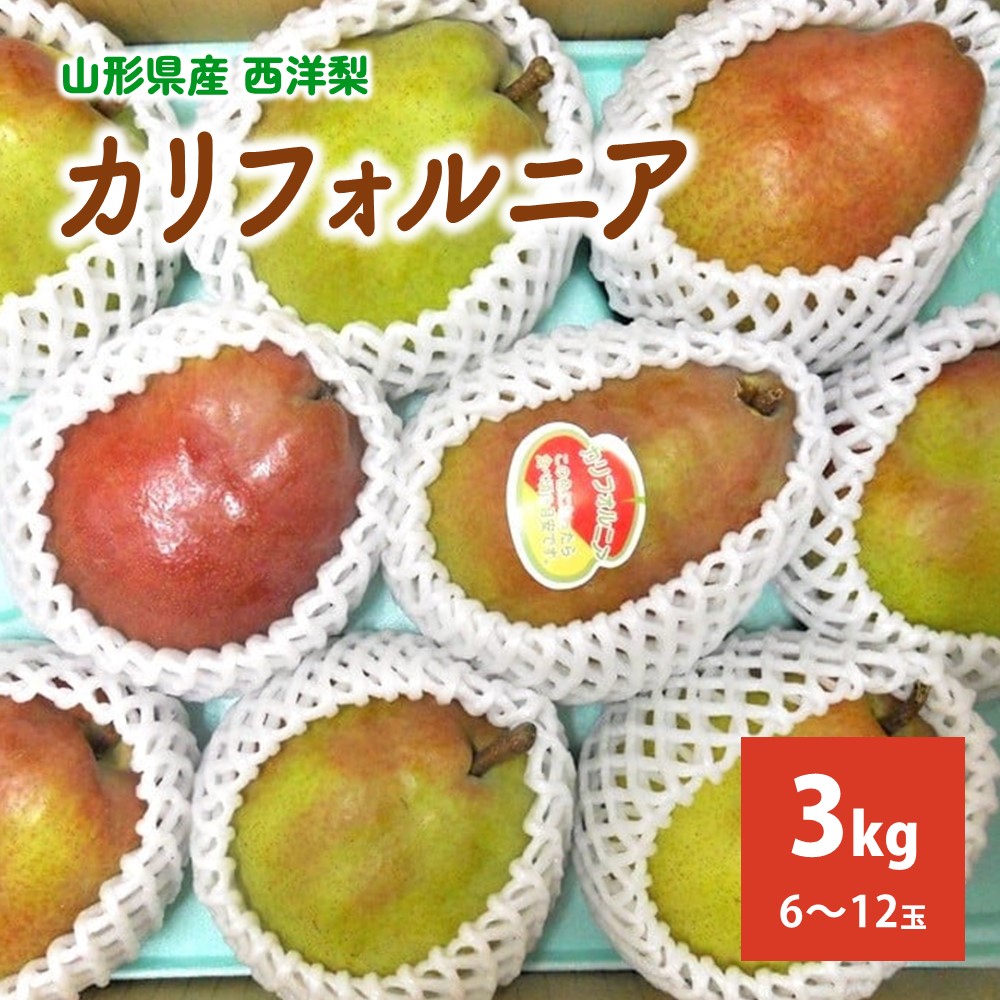 【ふるさと納税】西洋梨 ( カリフォルニア ) 3kg 家庭用 フルーツ 果物 お取り寄せ 送料無料 山形県 上山市 0017-2515
