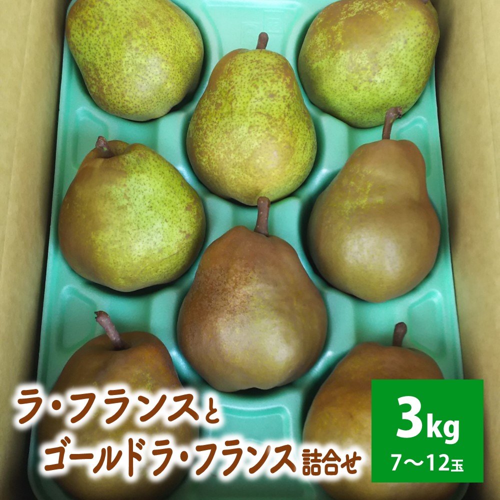 【ふるさと納税】ラ・フランス と ゴールドラ・フランス 詰合せ 3kg ご家庭用 フルーツ 果物 お取り寄せ 送料無料 山形県 上山市 0017-2525
