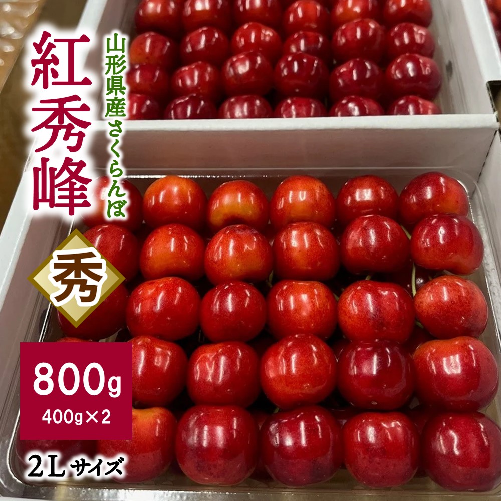 【ふるさと納税】さくらんぼ（紅秀峰）400g×2パック 2L 並び詰め フルーツ 山形県 上山市 0049-2506