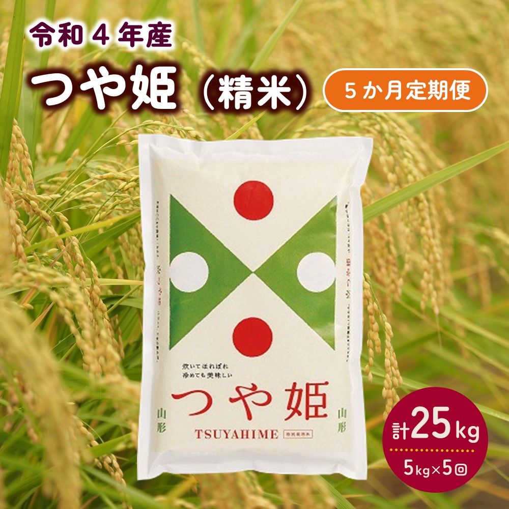 日本未入荷 米 つや姫 令和4年産 5kg × 5ヶ月 毎月 中旬