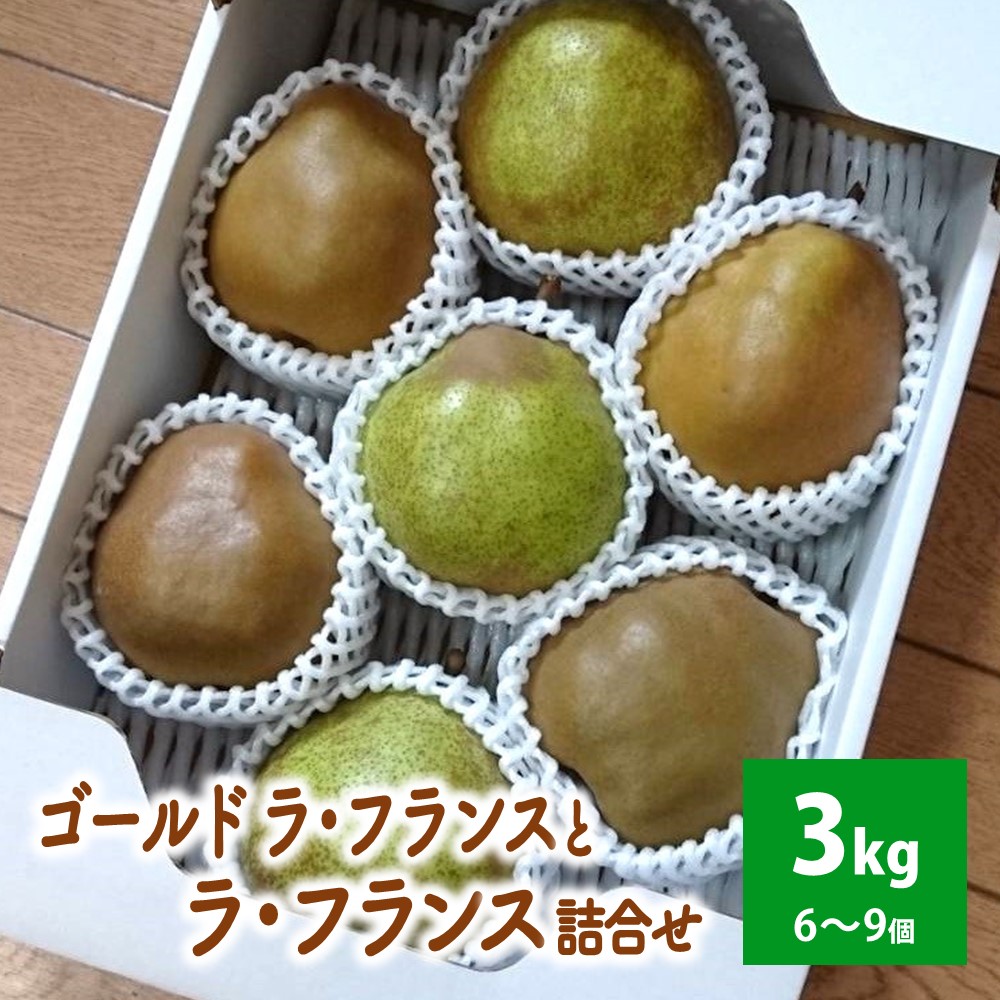 【ふるさと納税】 ゴールド ラ・フランス と ラ・フランス 詰合せ 3kg 秀品 西洋梨 山形県 上山市 0096-2503
