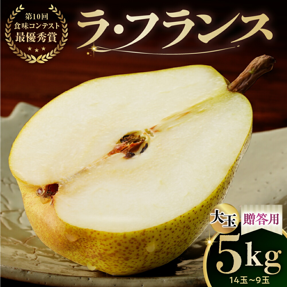 【ふるさと納税】ラ・フランス 5kg 贈答品 大玉 特秀・秀 混合 4L ～ 7L サイズ ( 9 ～ 14玉 ) 山形県 上山市 0102-2506