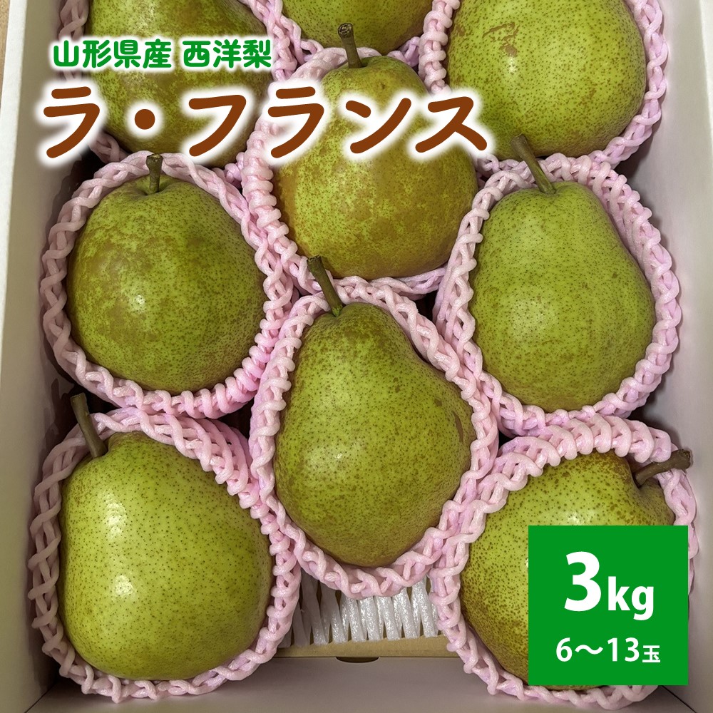 【ふるさと納税】西洋梨 （ラ・フランス） 3kg 贈答用 サイズ混合 秀品・特秀品混合 果物 フルーツ 洋なし 産地直送 山形 お取り寄せ 送料無料 山形県 上山市 0142-2510