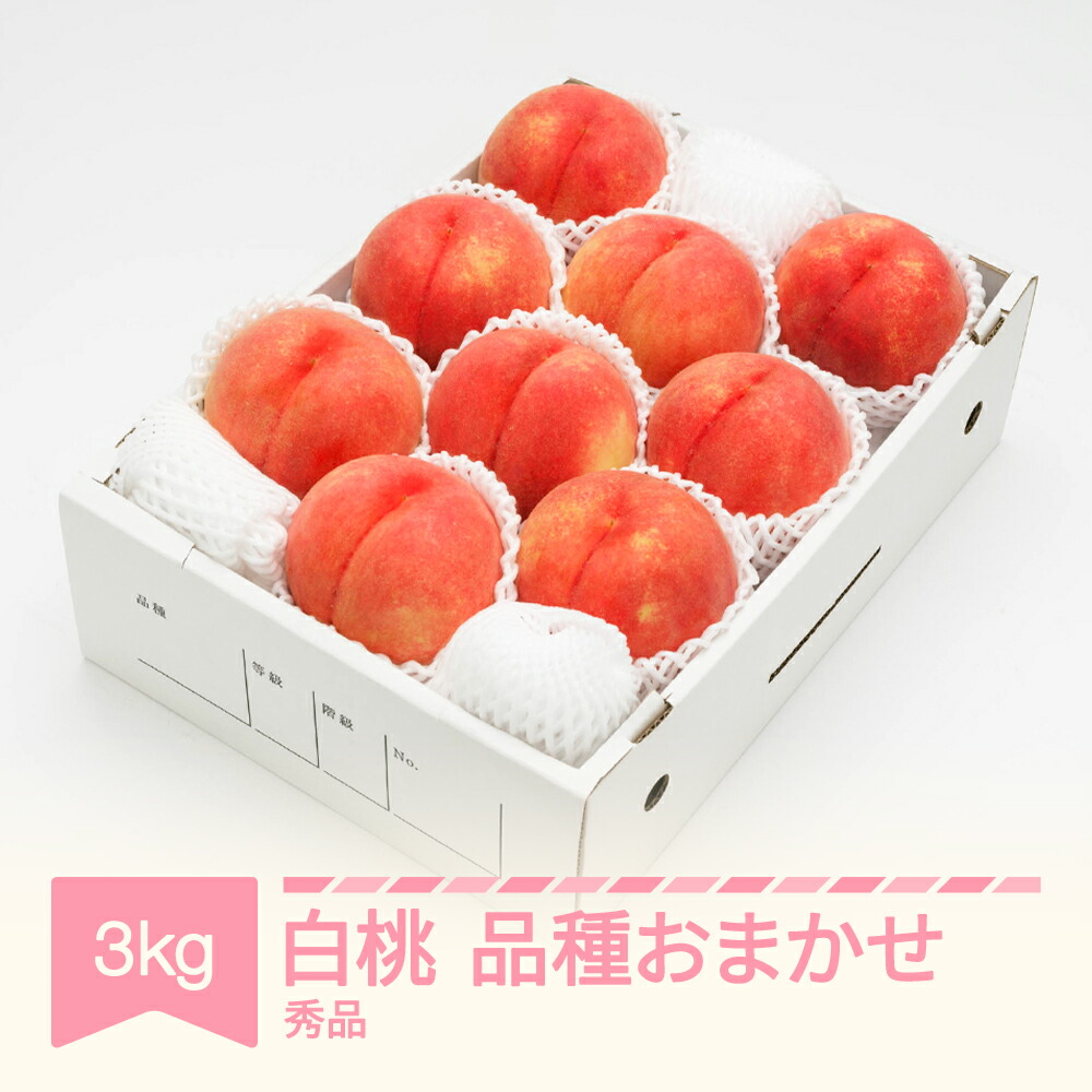 【ふるさと納税】【先行予約】 もも 白桃 秀品 品種おまかせ 化粧箱入り 約3kg 令和8年産 2026年産 山形県産 果物 送料無料 ns-mohtx3※沖縄・離島への配送不可|山形県村山市