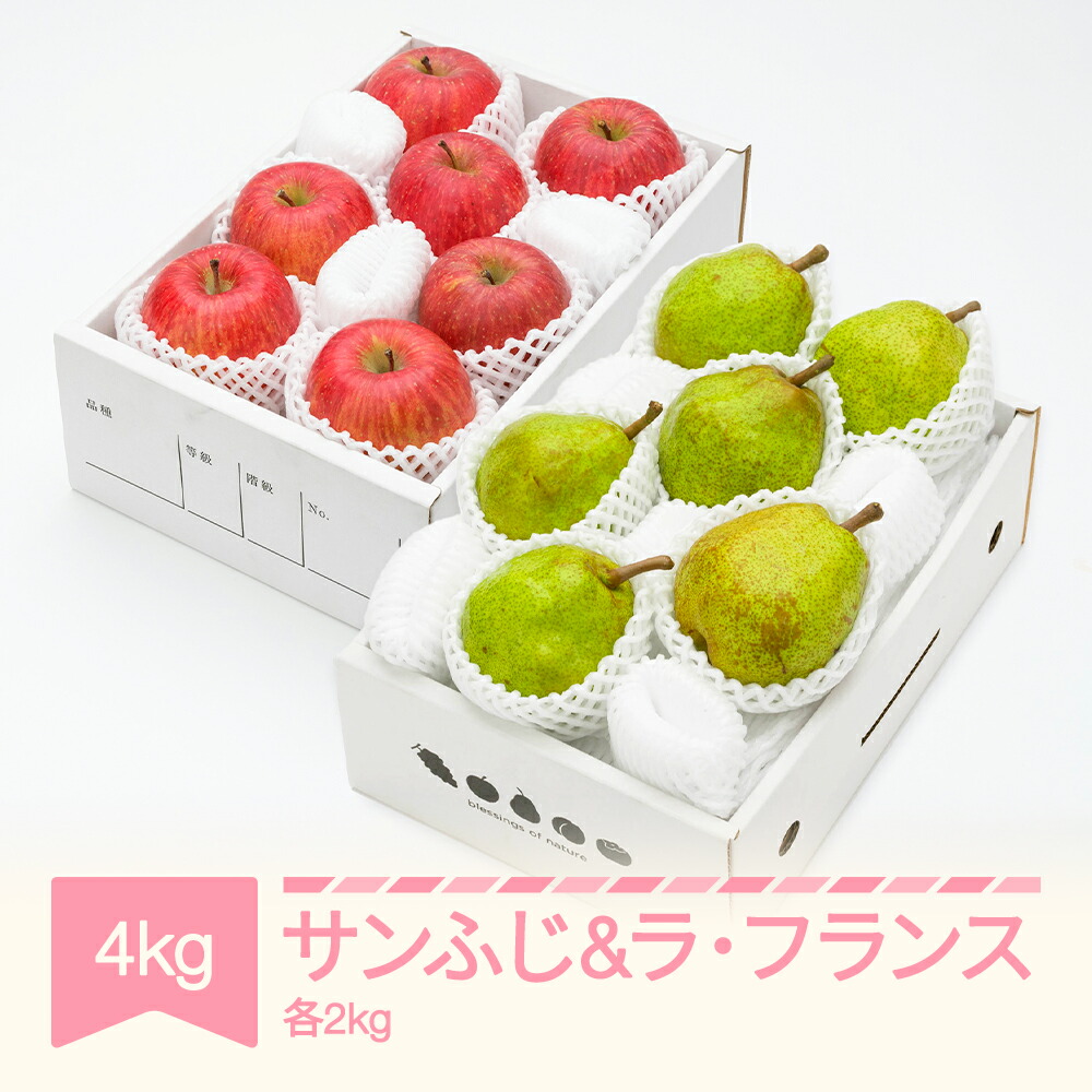 【ふるさと納税】先行予約 りんご サンふじ 2kg  ラ・フランス 2kg 計4kg 令和7年産 2025年産 山形県産 ラフランス リンゴ 林檎 セット 果物 送料無料 ns-rilax4  <br>※沖縄・離島への配送不可