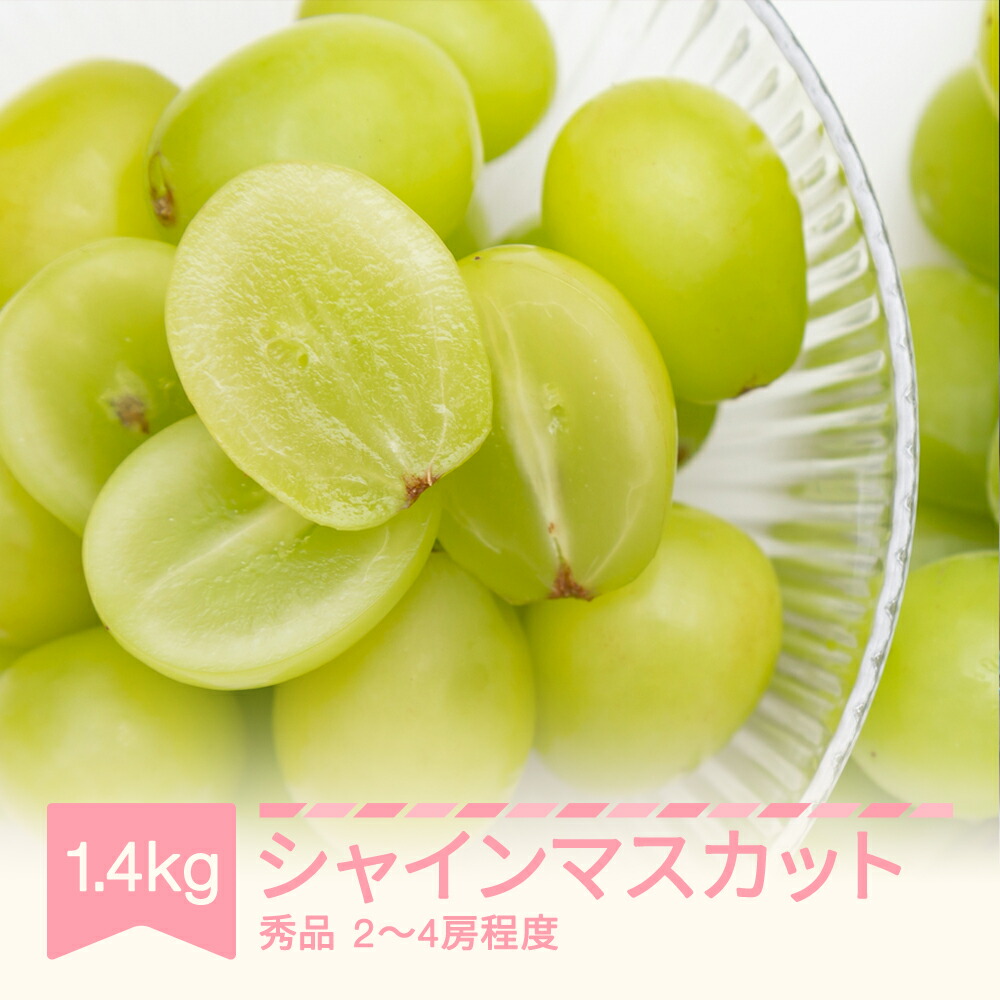 【ふるさと納税】【先行予約】2026年産 令和8年産 シャインマスカット 秀品 約1.4kg (2~4房程度) 山形県産 フルーツ 果物 くだもの ぶどう 葡萄 ブドウ sb-busmx1400 ※沖縄・離島への配送不可｜山形県村山市 12,600円