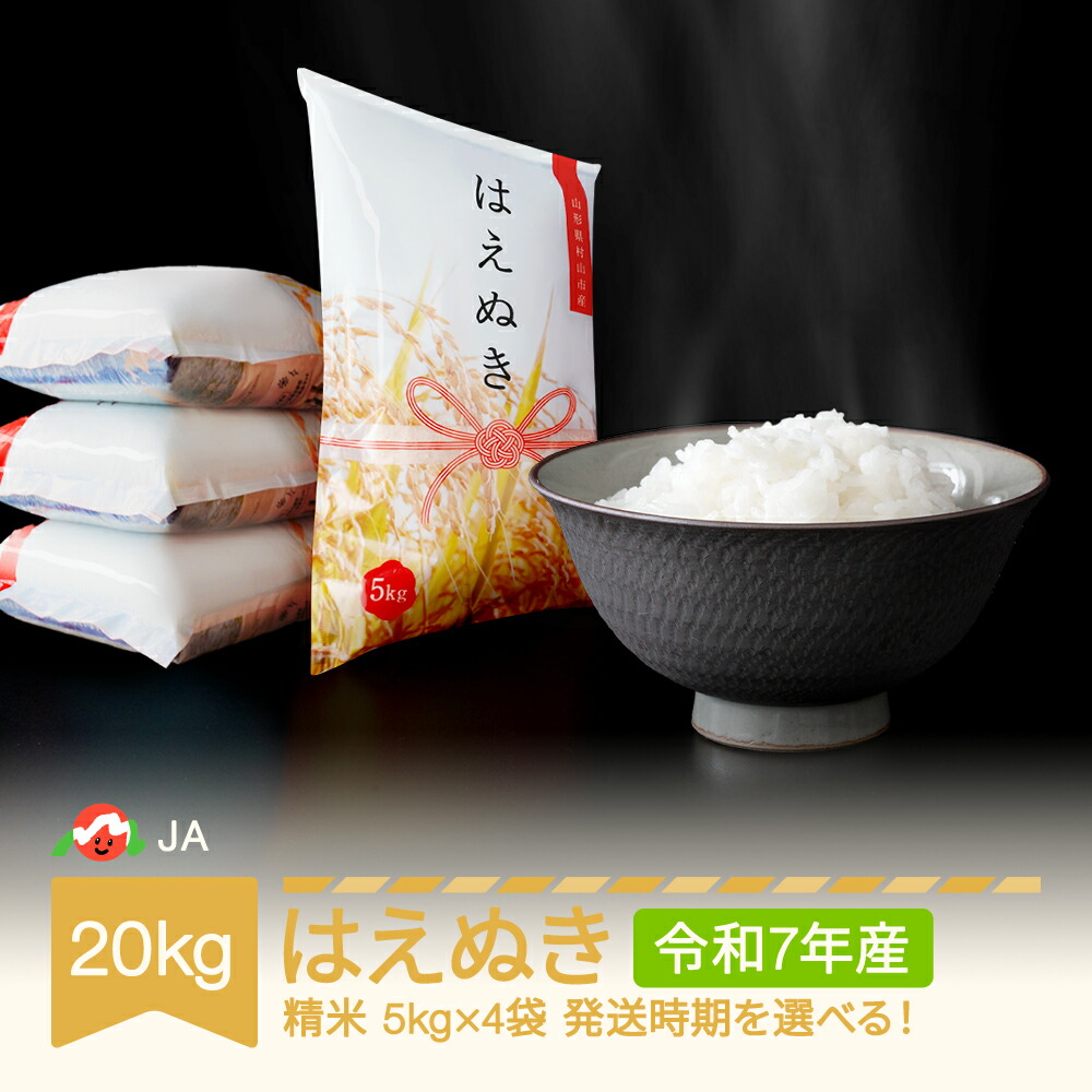 【ふるさと納税】 【先行予約】 新米  米 20kg 5kg×4 はえぬき 精米 令和7年産 2025年産 山形県村山市産 送料無料<br>※沖縄・離島への配送不可