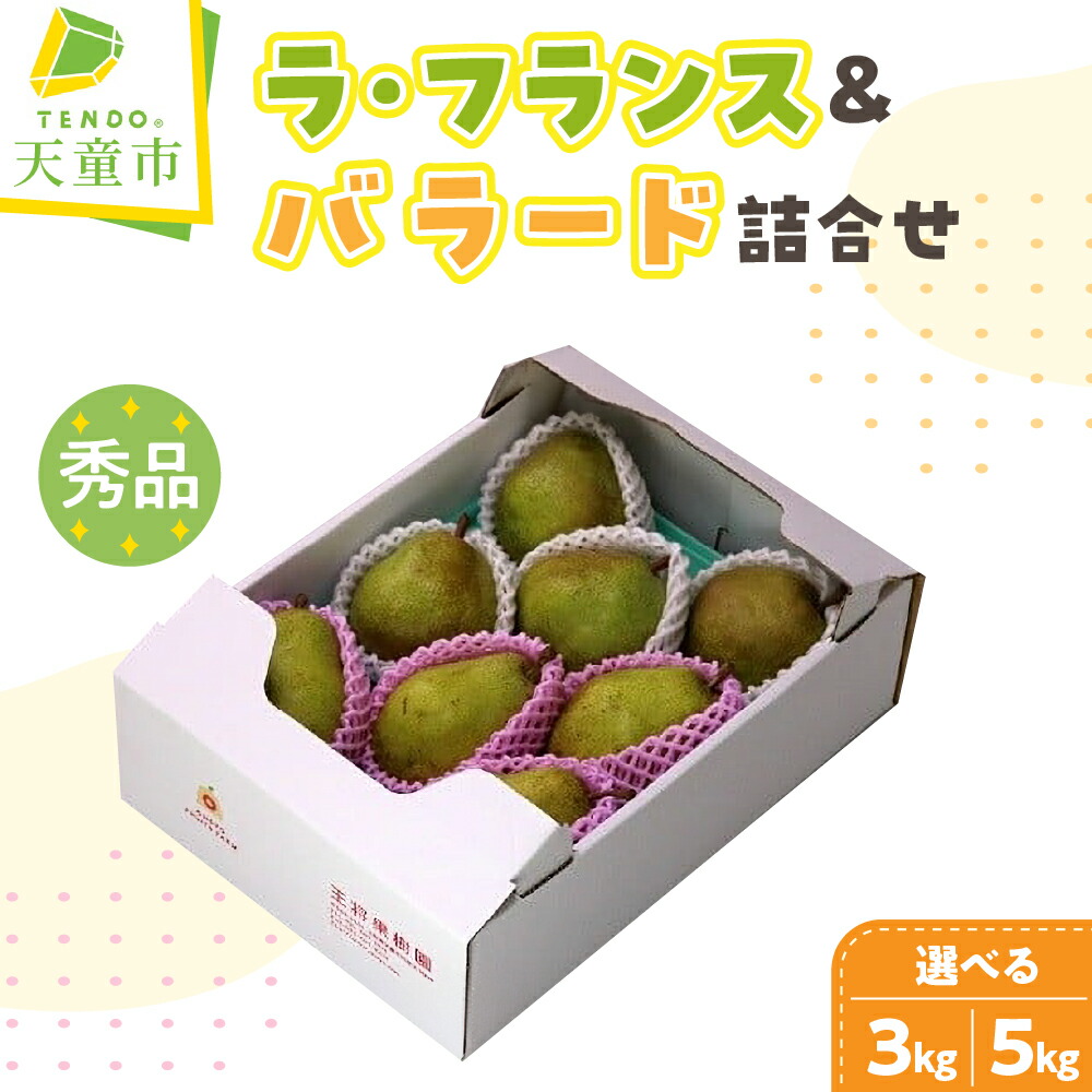 【ふるさと納税】 ラ・フランス & バラード 詰合せ 選べる 3kg / 5kg <br><br> ラフランス 洋なし 西洋梨 果物 フルーツ 秀 家庭用 のし 贈答 ギフト プレゼント おすそ分け 食べ比べ セット お取り寄せ 旬 秋 冬 期間限定 送料無料 先行予約 【 山形県 天童市 】