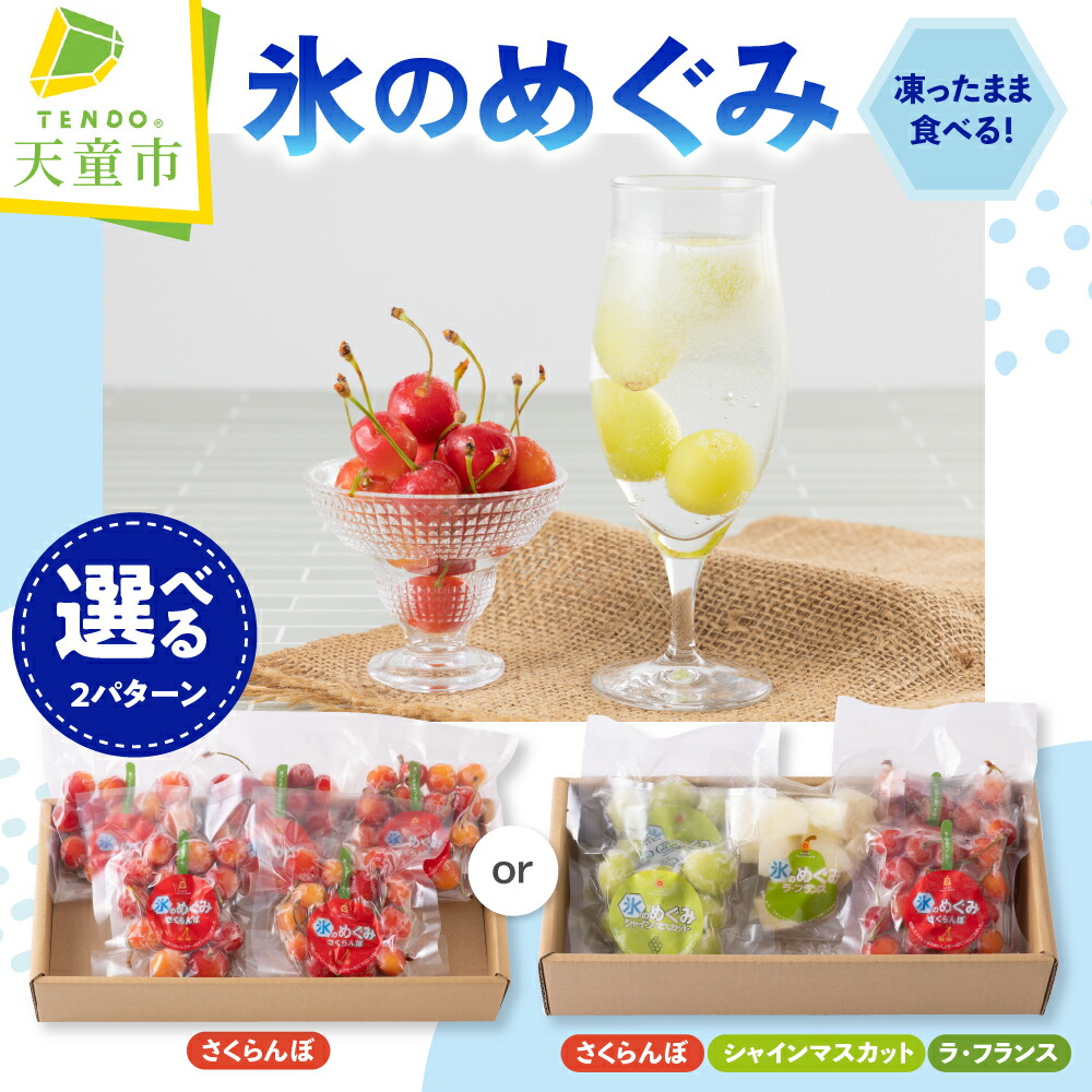 【ふるさと納税】 氷のめぐみ 選べる 2パターン 100g × 5袋 シャーベット 冷凍 さくらんぼ シャインマスカット ラフランス 果物 フルーツ 急速冷凍 氷菓 ご当地 スイーツ デザート 家庭用 のし 贈答 おすそ分け 送料無料 産地直送 バレンタイン 【 山形県 天童市 】画像