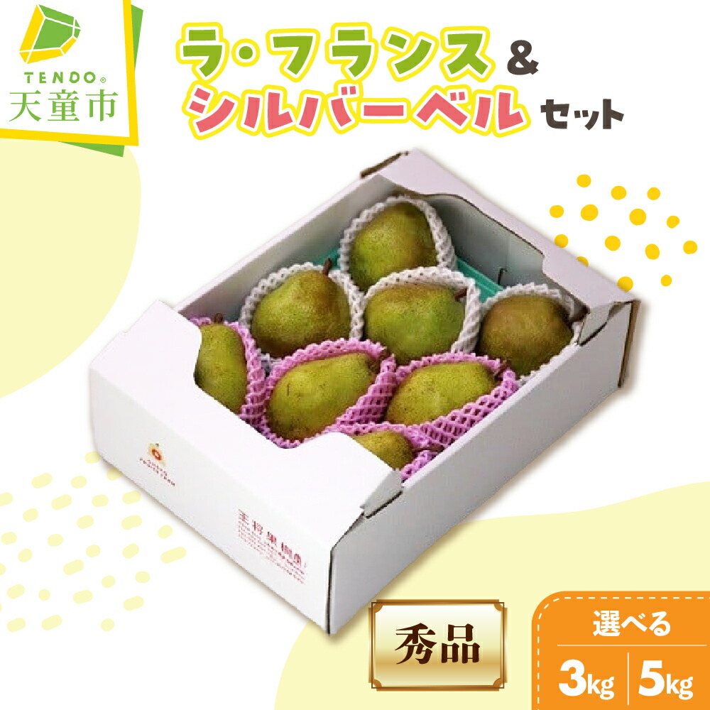 【ふるさと納税】 ラ・フランス & シルバーベル 詰合せ 選べる 3kg / 5kg <br><br> ラフランス 洋なし 西洋梨 果物 フルーツ 秀 家庭用 のし 贈答 ギフト プレゼント おすそ分け 食べ比べ セット お取り寄せ 旬 冬 期間限定 送料無料 先行予約 【 山形県 天童市 】