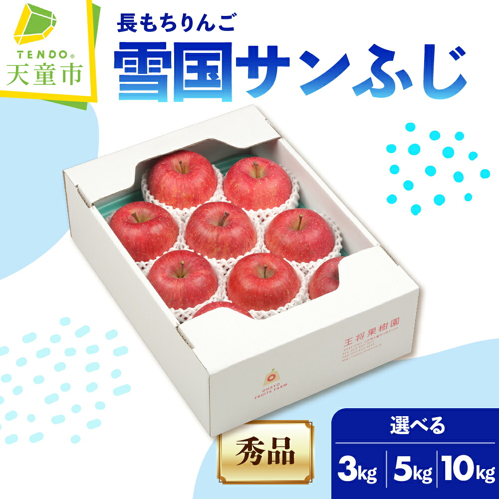 【ふるさと納税】 長もちりんご 雪国 サンふじ 選べる 3kg / 5kg / 10kg 令和8年産 先行予約 2026年 ふじ リンゴ 果物 フルーツ 秀 ご家庭用 のし 贈答 ギフト プレゼント おすそ分け お取り寄せ 旬 秋 期間限定 送料無料 山形 産地直送 【 山形県 天童市 】