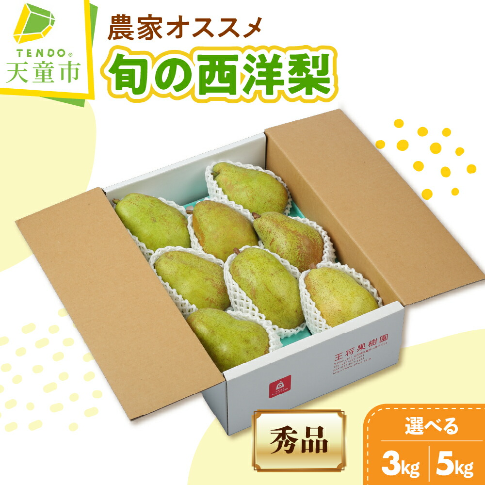 【ふるさと納税】 農家 オススメ 旬 の 西洋梨 選べる 3kg / 5kg <br><br> 洋なし オーロラ バートレット マルゲリットマリラ バラード 果物 フルーツ ご家庭用 のし 贈答 ギフト プレゼント おすそ分け お取り寄せ 旬 秋 期間限定 送料無料 先行予約 【 山形県 天童市 】