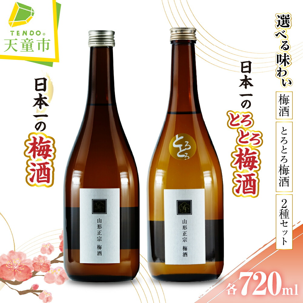 【ふるさと納税】 日本一の梅酒・とろとろ梅酒 選べる 3パターン 山形正宗 お酒 梅酒 うめ酒 720ml 1本 or 2本 セット 果実酒 飲み比べ 地酒 ご当地 お取り寄せ おうち時間 家飲み 晩酌 ギフト プレゼント 送料無料 【 山形県 天童市 】｜山形県天童市