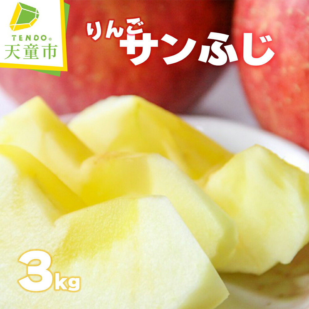 【ふるさと納税】 りんご ( サンふじ ) 3kg <br><br> ふじ りんご 果物 フルーツ 秀 6玉 ～ 10玉 のし 贈答 ギフト プレゼント おすそ分け お取り寄せ 旬 秋 冬 期間限定 産地直送 送料無料 先行予約 【 山形県 天童市 】