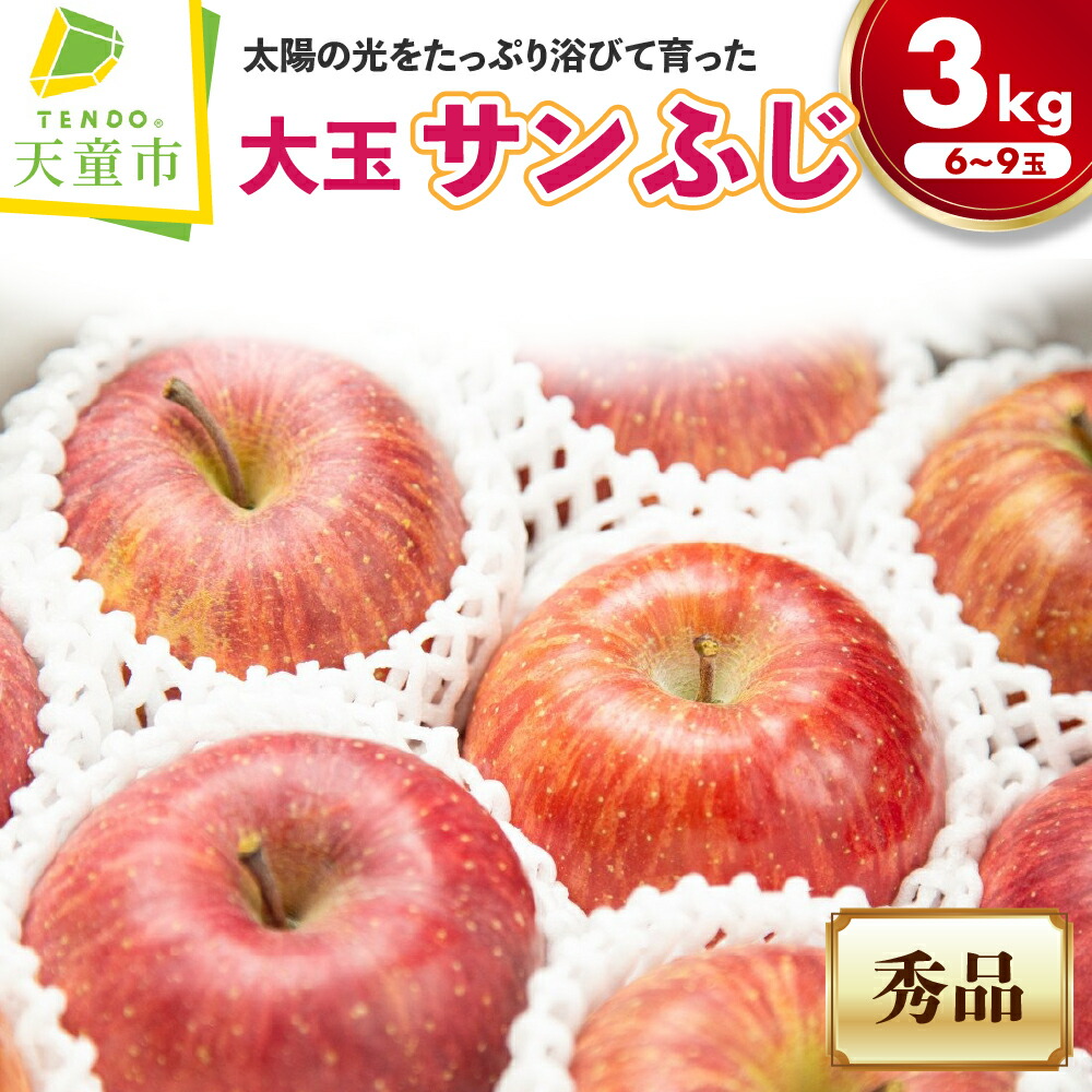 【ふるさと納税】 大玉 りんご ( サンふじ ) 3kg 令和8年産 先行予約 2026年 ふじ リンゴ 果物 フルーツ 秀 のし 贈答 ギフト プレゼント おすそ分け お取り寄せ 期間限定 送料無料 【 山形県 天童市 】