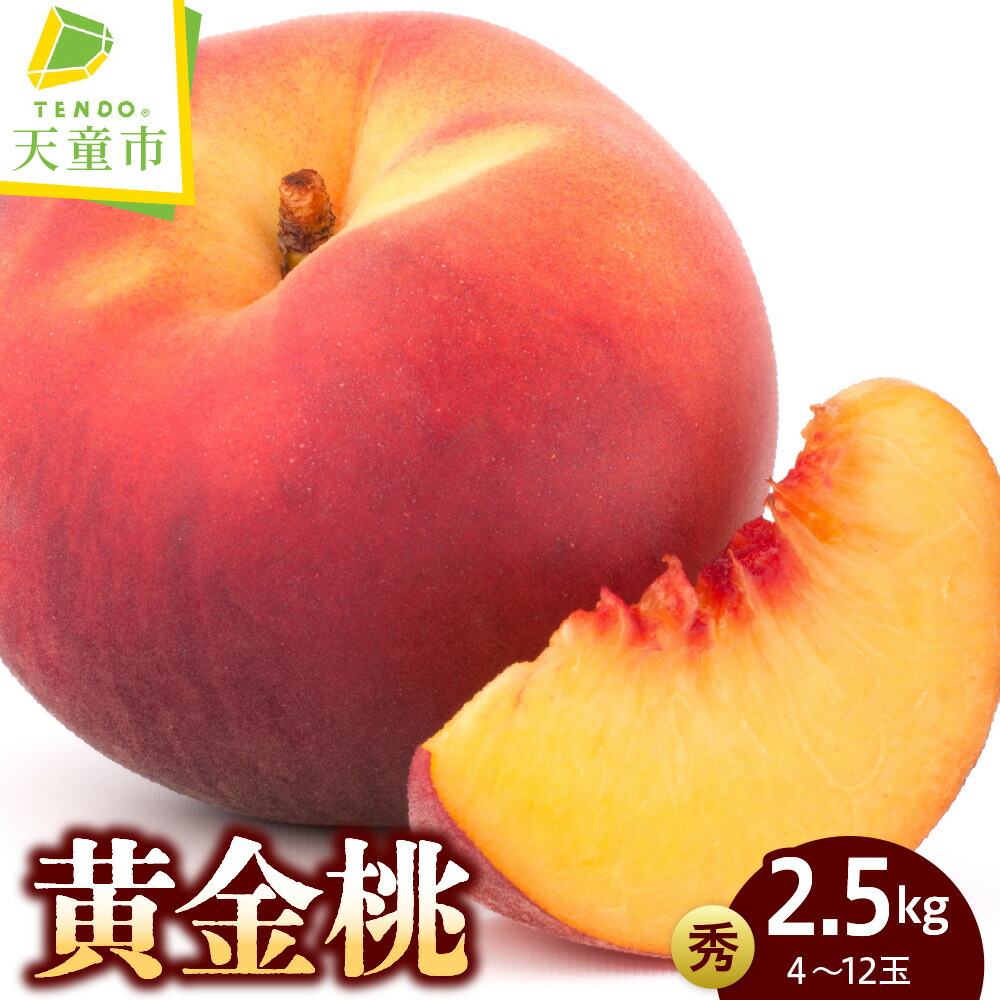 【ふるさと納税】もも ( 黄金桃 ) 2.5kg 先行予約 令和8年産 2026年産 桃 黄桃 ピーチ peach フルーツ 果物 くだもの デザート 旬 冷蔵 お取り寄せグルメ 産地直送 送料無料 【 山形県 天童市 】｜山形県天童市