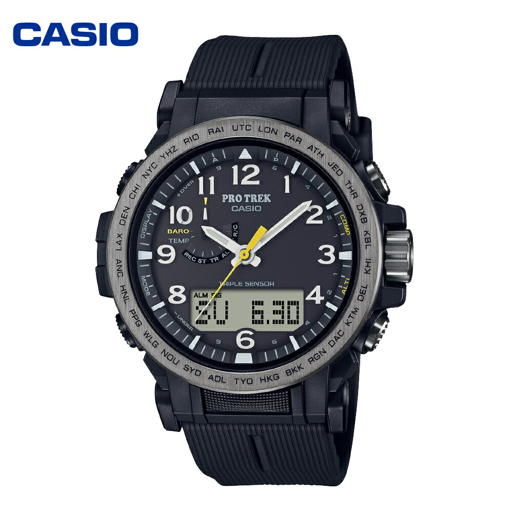 【ふるさと納税】【CASIO】PRO TREK PRW-51Y-1JF Climber-Line/ 腕時計 時計 ウォッチ カシオ カジュアル アウトドア プロトレック メンズ 男性 電波 ソーラー 多針 アナログ ブラック 黒 国内正規品 山形県 東根市｜山形県東根市