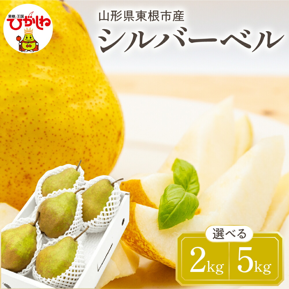 【ふるさと納税】【令和7年産 先行予約】 西洋梨 シルバーベル ( 選べる内容量 : 2kg / 5kg ) 秀品 化粧箱入り <br><br>/ 洋なし 洋梨 洋ナシ フルーツ 果物 くだもの 化粧箱 期間限定 産地直産 ご当地 お取り寄せグルメ 送料無料 国産 東北 山形県 東根市
