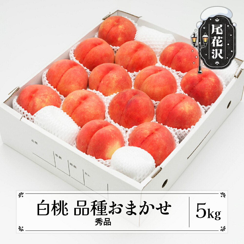 【ふるさと納税】先行予約 もも 白桃 秀品 品種おまかせ 約5kg (12～18玉)   化粧箱入  2025年産 令和7年産 送料無料 フルーツ 果物 ns-mohtx5<br>※沖縄・離島への配送不可