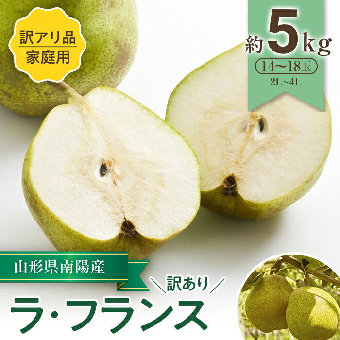 【ふるさと納税】 【令和7年産先行予約】 〈訳あり品 家庭用〉 ラ・フランス 約5kg 《令和7年11月中旬～発送》 『寿農園』 洋梨 梨 なし ナシ フルーツ 果物 山形県 南陽市 [1056]
