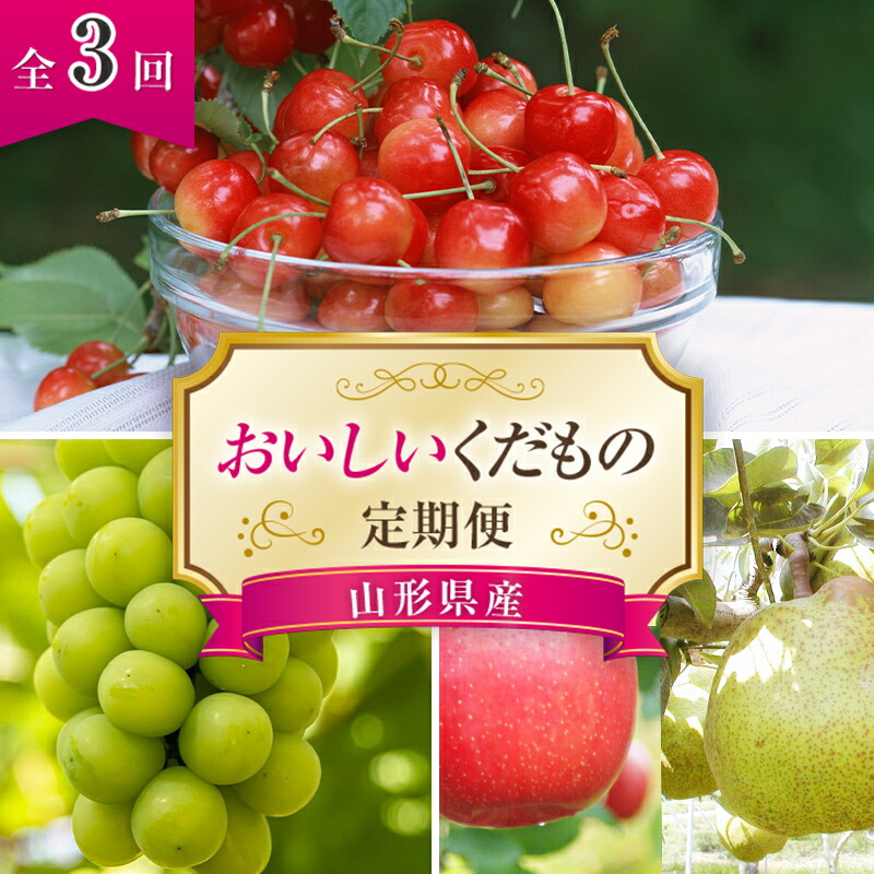 【ふるさと納税】 【令和7年産先行予約】 《定期便3回》 おいしいくだもの定期便 『最上屋』 旬 果物 フルーツ 定期便 食べ比べ さくらんぼ ぶどう 西洋梨 洋なし りんご 佐藤錦 シャインマスカット ラ・フランス ふじ 山形県 南陽市 [995-R7]