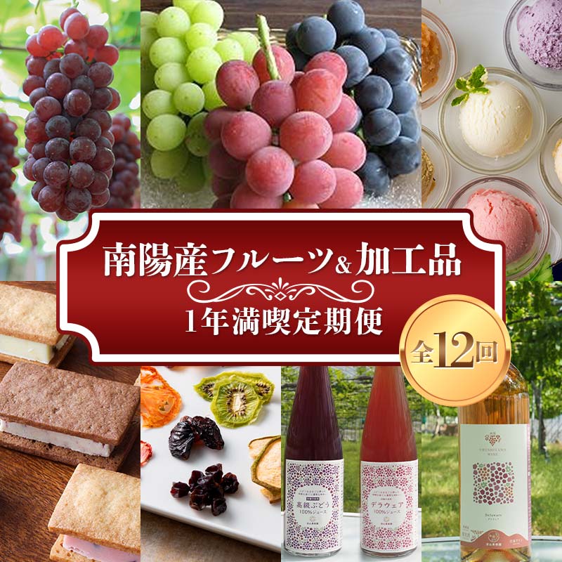 【ふるさと納税】 《定期便12回》 南陽産フルーツ＆加工品 1年満喫定期便 『漆山果樹園』 山形県 南陽市 [1180-2]
