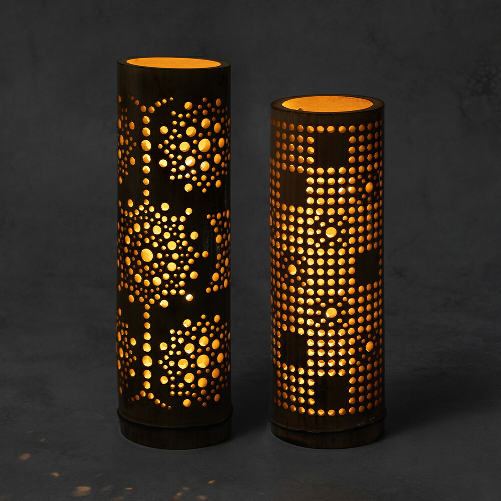 楽天市場】【ふるさと納税】くらしの 竹あかり 青海波柄 直径13～14cm