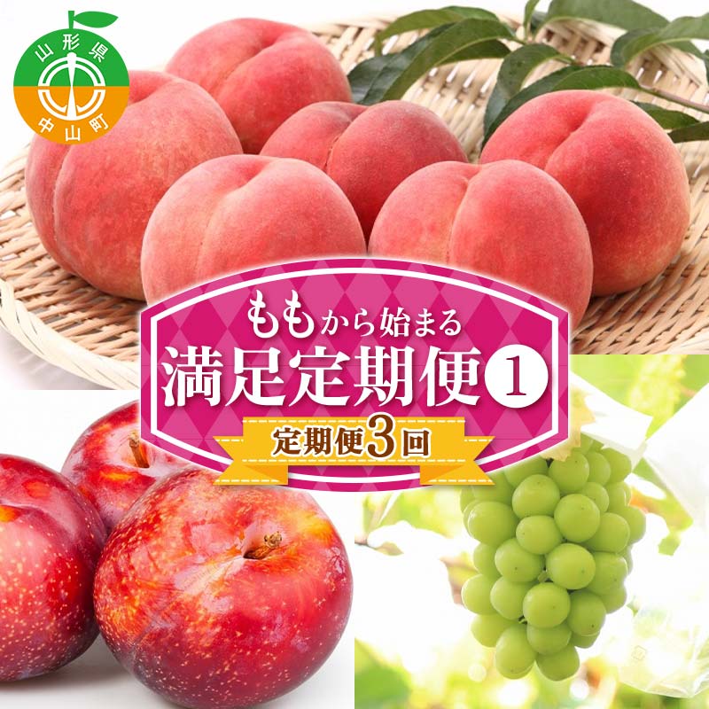 【ふるさと納税】2026年先行予約 【定期便 3回】桃から始まる満足定期便(1) 桃 もも 白桃 すもも 秋姫 シャインマスカット 果物 フルーツ 山形県 中山町 F4A-0451