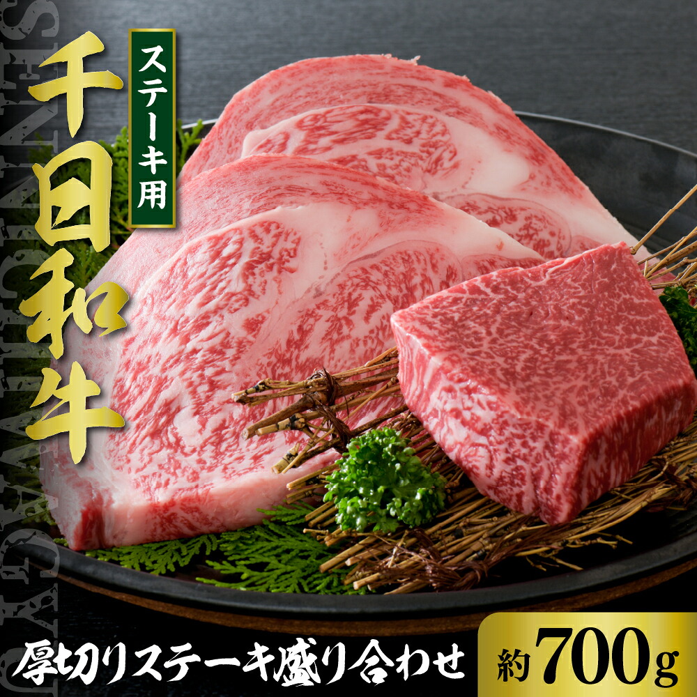 【ふるさと納税】山形牛 厚切り ステーキ 盛り合わせ 約700g【黒毛和牛 ブランド和牛】牛肉 和牛 千日和牛 ロース サーロイン モモ 国産 山形県産 お取り寄せ グルメ 食べ比べ 冷凍 送料無料|山形県河北町
