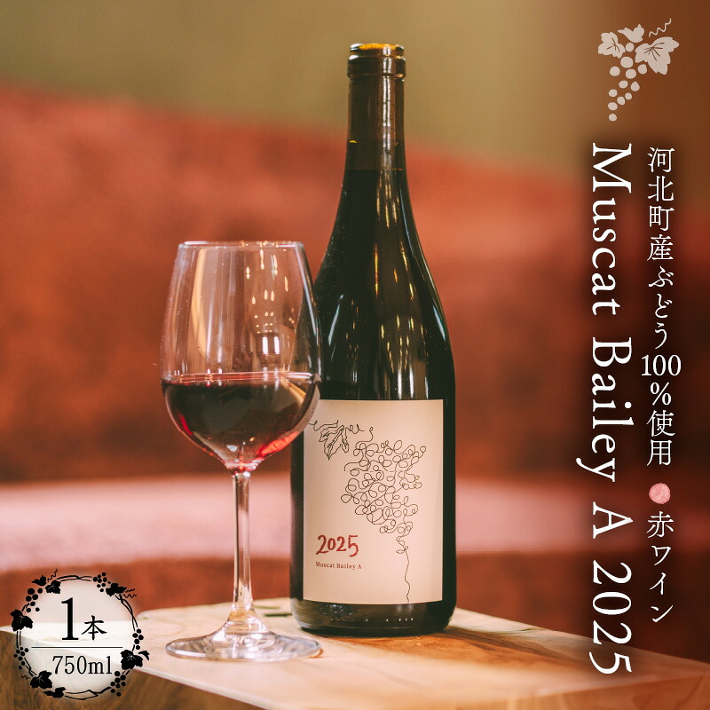 【ふるさと納税】Muscat Bailey A 2025 1本 | ワイン 赤ワイン 国産ワイン 日本産ワイン マスカットベーリーA フルボディ ミディアムボディ 果実酒 ギフト プレゼント 贈り物 お取り寄せ 人気 おすすめ 山形県 河北町|山形県河北町