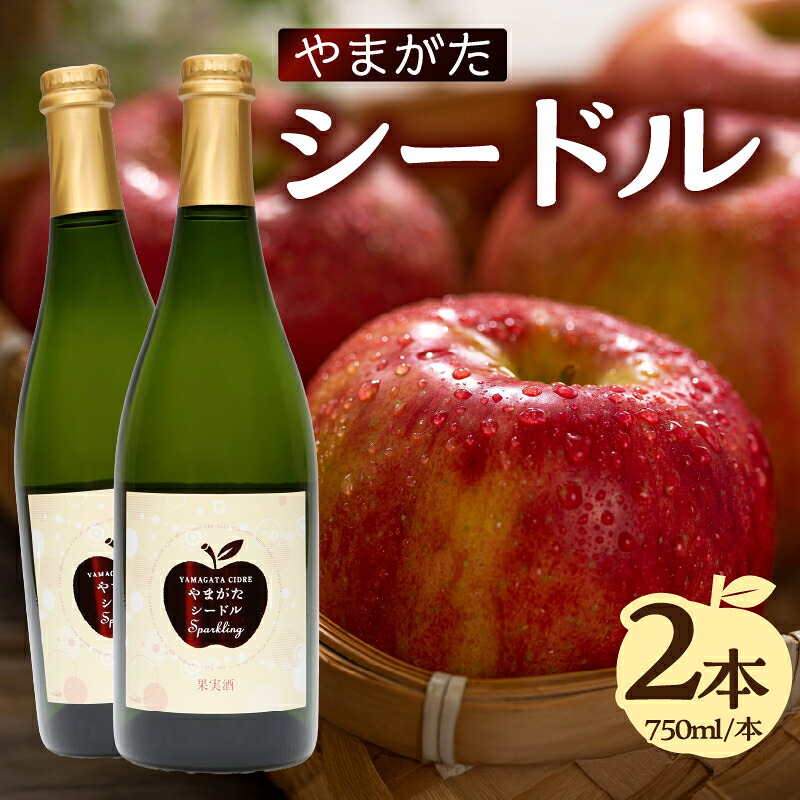 【ふるさと納税】 やまがたシードル750ml×2本 山形県 大江町 ワイン スパークリングワイン 食前酒 紅玉