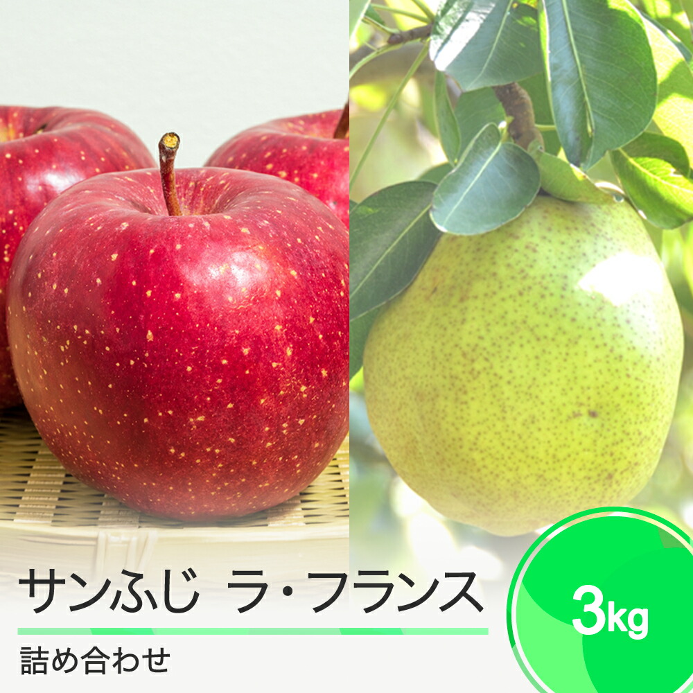 【ふるさと納税】りんご サンふじ ラ・フランス 詰め合わせ 3kg 2025年産 果物 フルーツ くだもの 大石田 山形県 ja-fsflx3