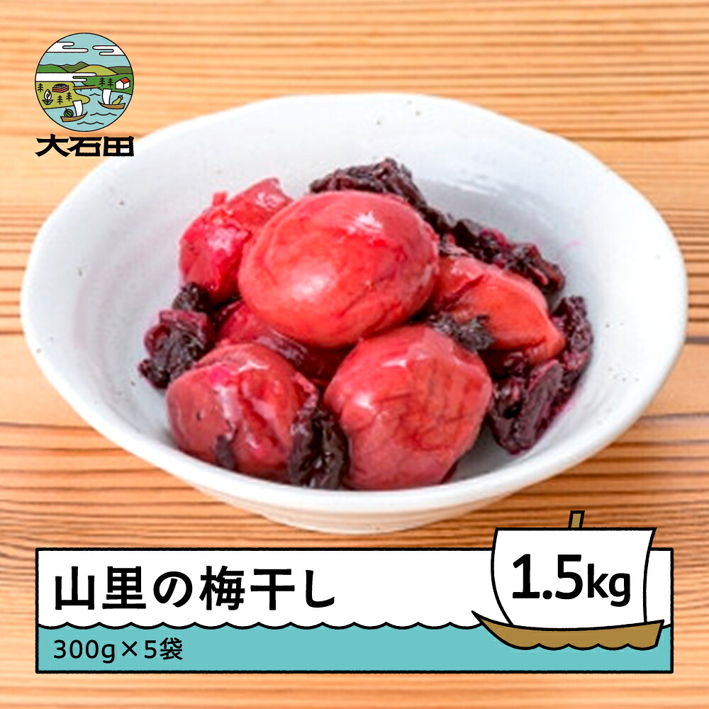 【ふるさと納税】昔懐かしい山里の梅干し 1.5kg (300g×5袋) 送料無料 すっぱい しょっぱい 焼酎 お湯割り 大石田 no-tuumx1500|山形県大石田町