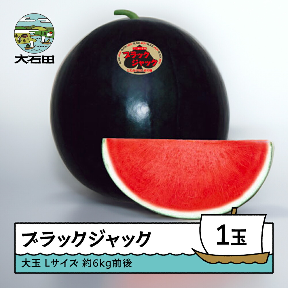 【ふるさと納税】すいか 大玉 ブラック・ジャック L×1玉入り 2026年産 令和8年産 送料無料 スイカ 大石田町産 8月上旬から順次発送 mn-subjx1画像