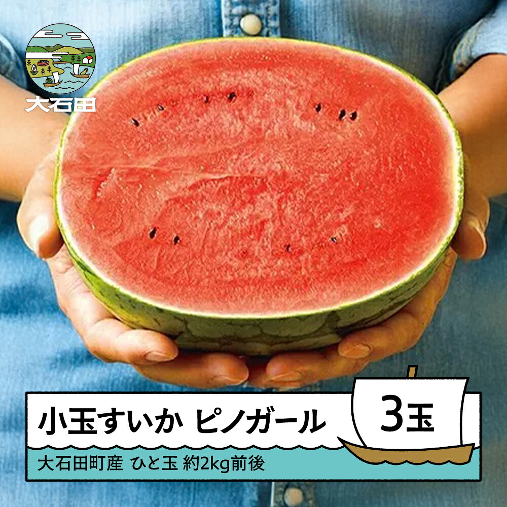 【ふるさと納税】すいか 小玉すいか ピノガール 約2kg前後×3玉 2026年産 令和8年産 送料無料 スイカ 山形県産 大石田町産 mn-sukxx3