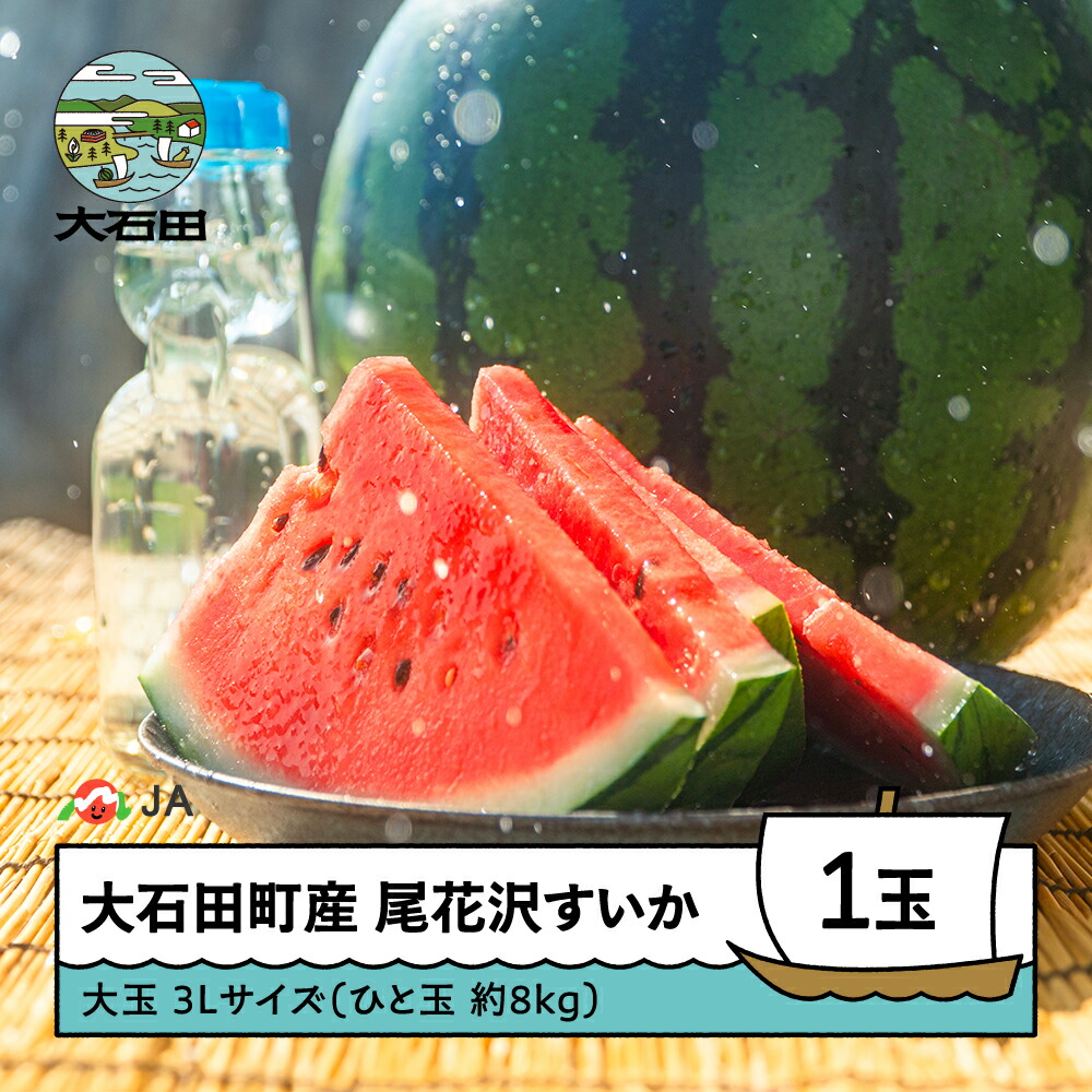 【ふるさと納税】大玉 尾花沢すいか 3L×1玉入り 2026年産 令和8年産 送料無料 スイカ 大石田 ja-suooa3 ※沖縄・離島への配送不可
