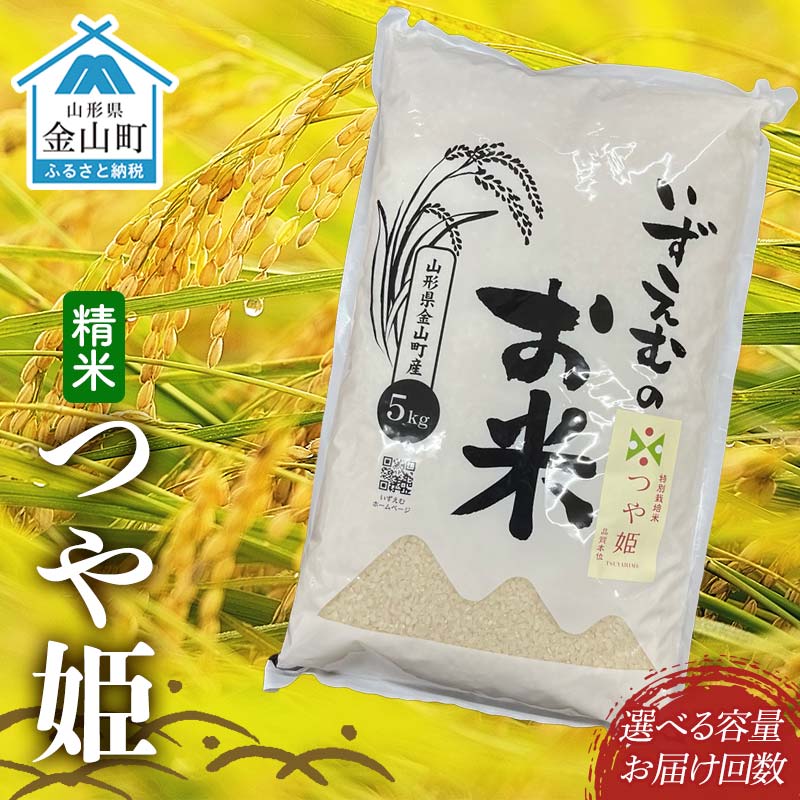 【ふるさと納税】＼選べる容量・回数／先行予約 令和8年産 金山町産つや姫 精米 5kg 10kg 1回～8回定期便 米 お米 白米 ご飯 精米 ブランド米 つや姫 送料無料 東北 山形 金山町 F4B-0610var｜山形県金山町 27,300円