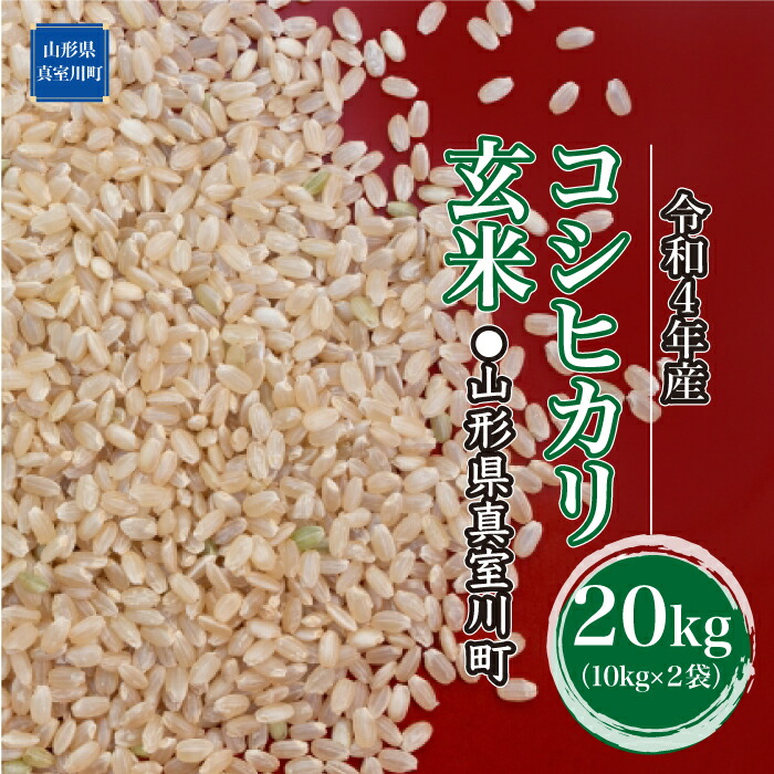 ○日本正規品○ 20kg 真室川町 玄米 10kg×2袋 コシヒカリ 令和4年産 配送時期が選べる 早期受付 米・雑穀